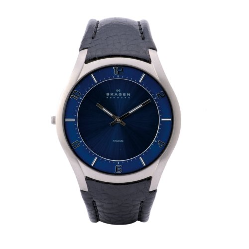 Skagen Herrenarmbanduhr Slimline Titan Leder 619XXLTLN