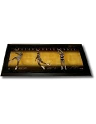 Collectibles: Michael Jordan Magic Johnson Larry Bird Triple Autograph 18x44" Framed Photo - Upper Deck Certified - Autographed NBA Photos - Sports Memorabilia