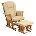 Baby : Storkcraft Sleigh Glider and Ottoman - Oak/ Beige
