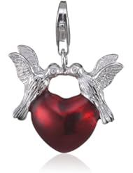 VINANI brand Germany 925 Sterling Silver Charm Pendant Heart Loving Birds enameled HHL