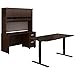 Bush Business Furniture Series C 60W Height Adjustable Standing Desk, Credenza, Hutch and Storage in Mocha Cherry