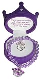 Girls Purple Princess Jewelry Set~ Tiara Necklace in Crown Box & Lavender Beaded Bracelet 41%2B3a1RFyKL. SL160 Girls Purple Princess Jewelry Set~ Tiara Necklace in Crown Box & Lavender Beaded Bracelet