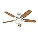 Hunter Fan Company 53089 Builder Deluxe Indoor Ceiling Fan with LED Light and Pull Chain Control, 52