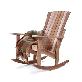 Western Red Cedar Wood Outdoor Patio Rocker Rocking Chair by visiondecor Furniture
