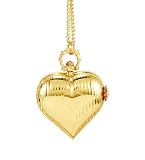 New Ladies Gold Tone Heart Locket Necklace Pocket Watch