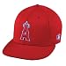 MLB BAMBOO-FLAT BRIM Flex FITTED Sm/Md Los Angeles ANGELS Home RED Hat Cap