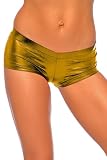Gold Faux Liquid  Leather  Hot Pants Clubbing Mini Booty Short Shorts