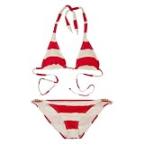 SPR08 Triangle Bikini Set Stripes w/Gold Chain