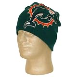 NFL "Logo Hype" Uncuffed Knit Beanie / Winter Hat - Miami Dolphins