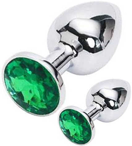 LadyKama® Jeweled Beginners Butt Plug - Stainless Steel Green (M+S)