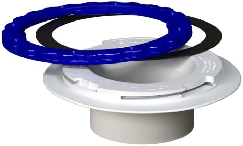 Culwell P3 Premium Property Saving Toilet Flange with PVC Surface Seal Glue-in and White/Blue Ring, 3-Inch