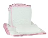 Tadpoles White Eyelet Cradle Set, Pink Trim