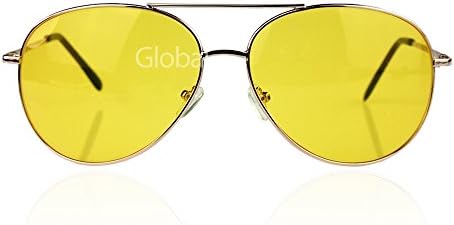 Night Vision Glasses,OWEISSE™ Men Women Classic Night Vision Driving glasses Eye-glasses yellow lens(Golden Frame)