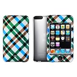 Blue with Brown Cross Plaid Checker Snap on Hard Skin Case for Apple Ipod Touch Itouch 2nd Gen 3rd Gen