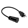 Power Strip Extension Adapter Cord 1 feet - Black