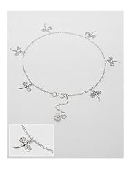 Dragonfly Anklet In 92.5 Sterling Silver