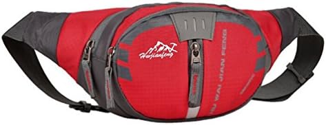 YinRiver Multiple Pockets Nylon Waterproof Fanny Packs with Adjustable Belt for Fishing / Hiking / Cycling / Travel for Women, 4 Zippers Red