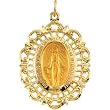 14K Yellow Gold Miraculous Medal - 32.00x23.00mm