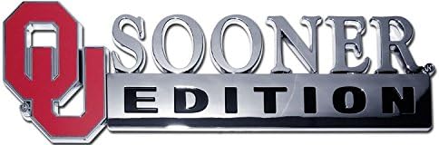 NCAA Collegiate Edition ABS Molded Chrome Auto Emblem (Oklahoma Sooners)