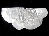 48 White and Silver Glitter Polka Dot Satin Panel Christmas Tree Skirt