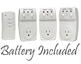 Wireless Remote Control Outlet Switch 120 watts Socket 3 Pack (3 Outlets) ** BATTERY INCLUDED ** Designed for Appliances, Lamps, Air Conditioners, or any Electrical Equipment photo