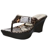 GUESS Women's Confident Wedge Thong Sandal