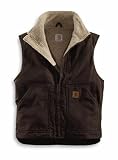 Carhartt Mens Vest Sandstone Mock Neck Vest 2XLT Dk Brown – V33
