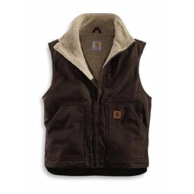 Carhartt Mens Vest Sandstone Mock Neck Vest 2XLT Dk Brown - V33