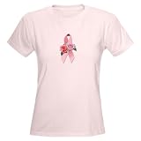 Breast Cancer Ribbon Roses Women's Pink T-Shirt Sports Women's Light T-Shirt by CafePress