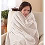 Sunbeam Microplush Throw Camelot Cuddler Electric Heated Warming Heating Blanket, Seashell White
