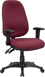 Burgundy Fabric Ergonomic Computer Chair with Height Adjustable Arms [BT-661-BY-GG]