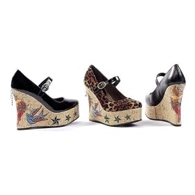 Ladies Ph475-Kat 4.5 Cork Pump With Tattoo Embroidery
