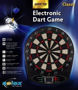 Solex Dartboard Electronic classic 8 Player 6 Soft Darts 24 Tips, mehrfarbig, 49 x 42 x 3 cm, 43317