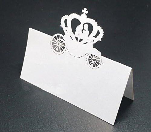Oopsfly Laser Cut Hollow Fairy Tale Wedding Party Table Seats Name Number Place Cards White Pack of 50