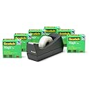 Scotch Magic Tape 6-Roll Value Pack with C38 Black Dispenser, 3/4 x 1000 Inches (810K6C38)