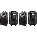 Pair of (2)brand New GLI Xjam15 Ip 15" 4000 Watt Molded 2 Way Professional Powered Speakers w/ Ipod Dock + USB + Remote