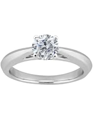 0.80 Ct Round H/I SI1/SI2 Diamond 14K White Gold Solitaire Ring