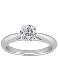 0.75 Ct Round H/I SI1/SI2 Diamond 14K White Gold Solitaire Ring