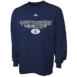 Majestic New York Yankees Navy Blue On The Ball Long Sleeve T-shirt