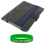 Grey and Dark Blue Canvas Case for Amazon Kindle 2 E-Reader Reading Device (Kindle NOT Included)