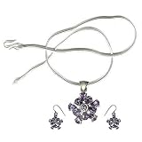 Amethyst Earring and Pendant Sets Sterling Silver Jewelry 30 Grams