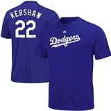 Clayton Kershaw Los Angeles Dodgers Blue Name and Number Jersey T-Shirt