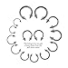 Pair of Steel Circular Barbell w/Cones Horseshoe Earrings 18-8G