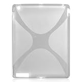 【ipad2専用】 TPU素材　X柄　iPad2　ケース　【TPU カバー、ケース】　アップル iPad2 専用ケース　【液晶保護付き　スクリーンプロテクター付き】 クリア