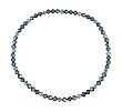 Anklet - A67 - Stretch - 4mm Swarovski (tm) Crystal and Silver Tone Heishi Beads ~ Montana (Denim) Blue