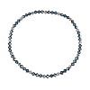 Anklet - A67 - Stretch - 4mm Swarovski (tm) Crystal and Silver Tone Heishi Beads ~ Montana (Denim) Blue