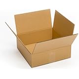 Pratt PRA0031 Recycled Corrugated Cardboard Single Wall Standard Flat Box with C Flute, 10" Length x 10" Width x 4" Height, (Pack of 25)