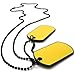KONOV Army Style 2pcs Dog Tag Pendant Mens Necklace Chain, Yellow
