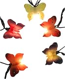 Set of 10 Multi-Color Butterfly Novelty Christmas Lights - Green