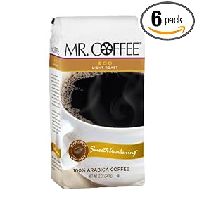 Mr. Coffee Smooth Awakening, Whole Bean Coffee, 12-Ounce Bags (Pack of 6)